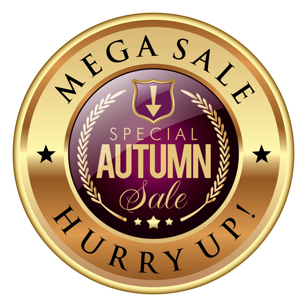 Special autumn sale badge golden vector