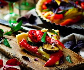 Steamed vegetables grilled eggplant Stock Photo 01