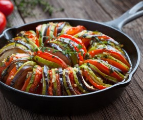 Steamed vegetables grilled eggplant Stock Photo 03