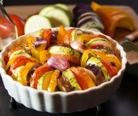 Steamed vegetables grilled eggplant Stock Photo 05