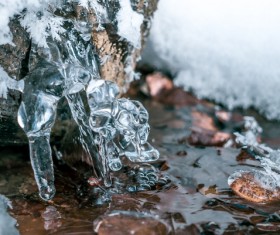 Streams and icicles Stock Photo