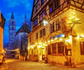 Street view of the old city streets of Slovakia Stock Photo
