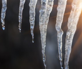 Sun shining icicles Stock Photo 01