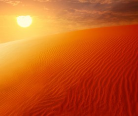 Sunset under the sand dunes HD picture