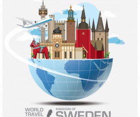 Sweden travel vector template