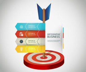 Target hit Infographics vector template 01