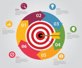 Target hit Infographics vector template 03