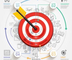 Target hit Infographics vector template 04