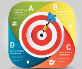 Target hit Infographics vector template 06