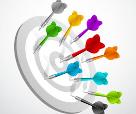 Target hit with darts vector material