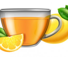 Tea lemon with glass cup vector