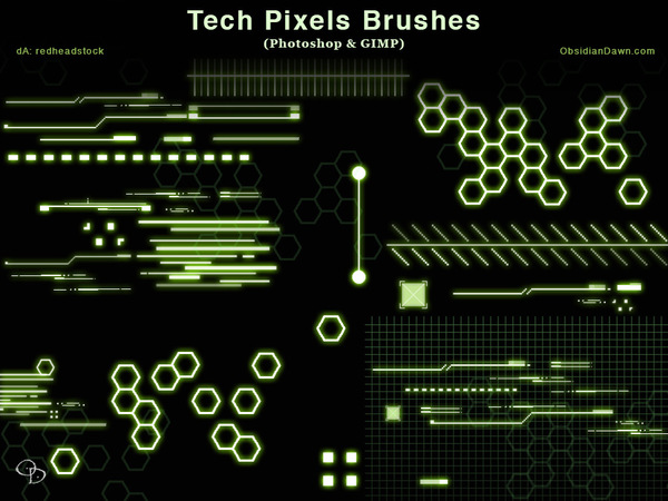 Tech Pixels Photoshop Brushes