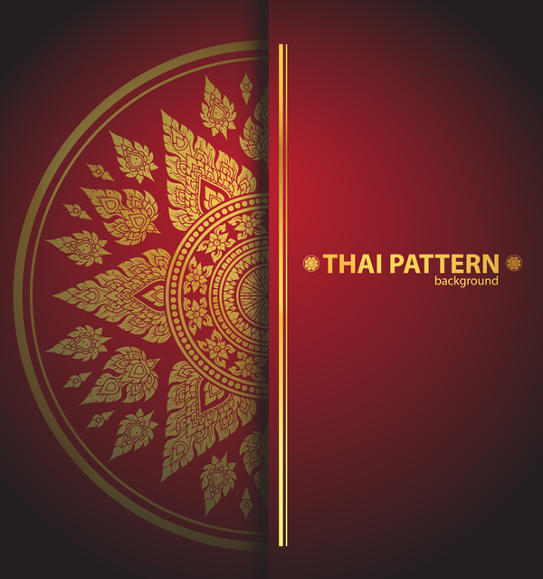 Thai pattern background vector material