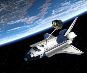 Through the clouds of the space shuttle and rocket 01 free download