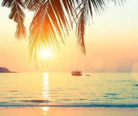 The magic of the sea at sunset Stock Photo