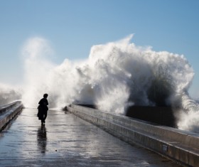 The people watching the tides Stock Photo