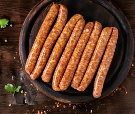 The sausages on the disc Stock Photo 01