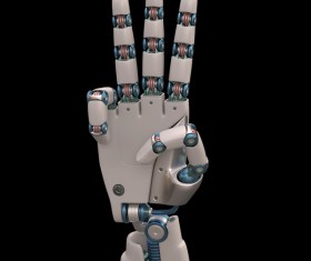 Three fingers of the robot hand Stock Photo