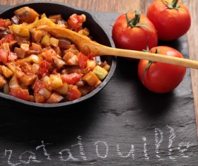 Tomato stew spices and fresh tomatoes Stock Photo