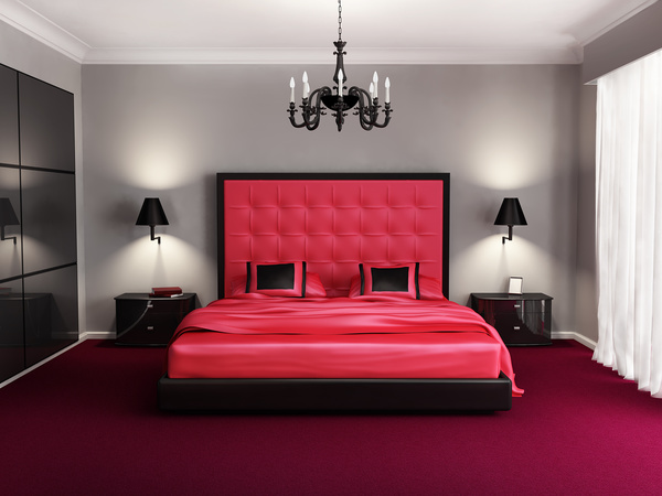 Tone red and black chic bedroom HD picture