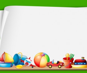 Toys with paper background vectors 02