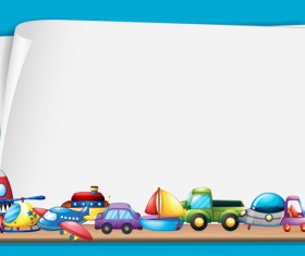 Toys with paper background vectors 04