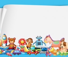 Toys with paper background vectors 07