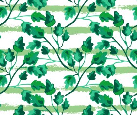 Tree branches with leaves seamless pattern vector 09