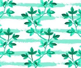 Tree branches with leaves seamless pattern vector 10