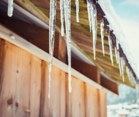 Hanging icicles Stock Photo 01