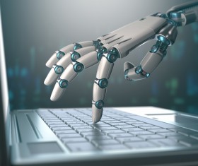 Use your computer's Robot hand Stock Photo 01