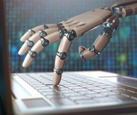 Use your computer's Robot hand Stock Photo 02