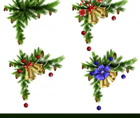 Vector christmass corner decorative