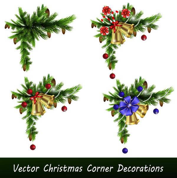 Vector christmass corner decorative