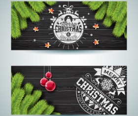 Vector graphic christmas banners design 04