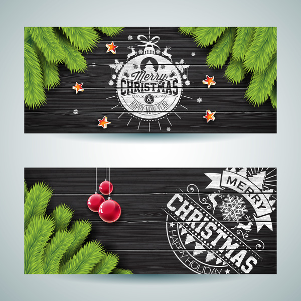 Vector graphic christmas banners design 04