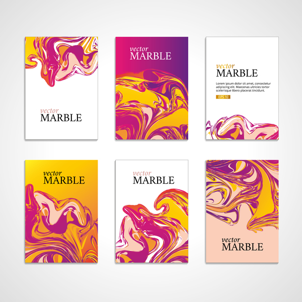 Vector marble texture brochure and book cover 04