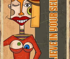 Vector retro with vintage background template 05