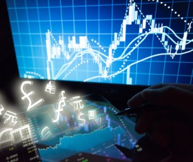 View the trend of the shares Stock Photo