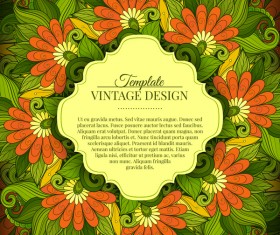 Vintage background with floral seamless pattern vectors