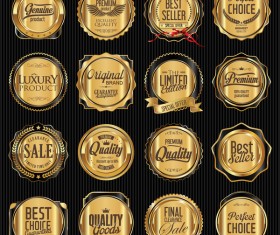 Vintage black with golden badge vector