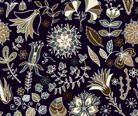 Vintage flower decorative vector seamless pattern 02
