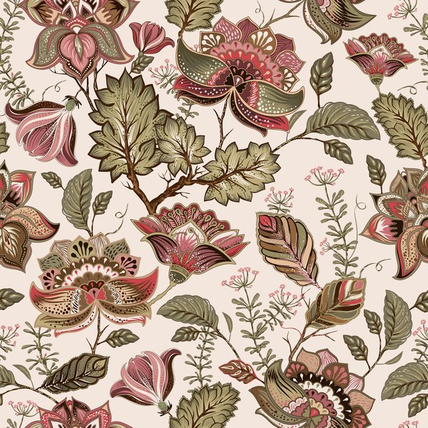 Vintage flower decorative vector seamless pattern 03