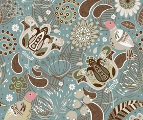 Vintage flower decorative vector seamless pattern 05