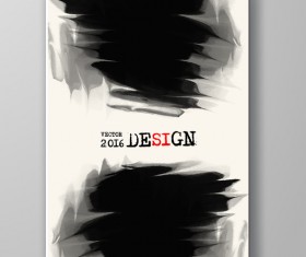 Watercolor ink flyer and brochure cover vector 01