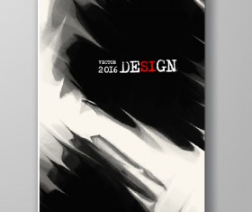 Watercolor ink flyer and brochure cover vector 02