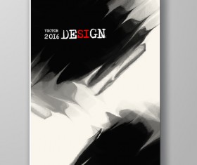 Watercolor ink flyer and brochure cover vector 03