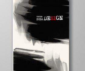 Watercolor ink flyer and brochure cover vector 04