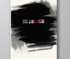 Watercolor ink flyer and brochure cover vector 06