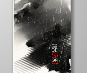 Watercolor ink flyer and brochure cover vector 14